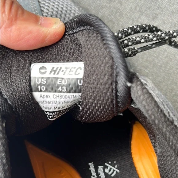 Hi-Tec Men's Gray and Black Hiking Shoes - Picture 5 of 5